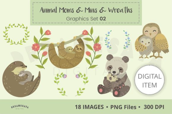 Animal Moms Minis Clipart 02