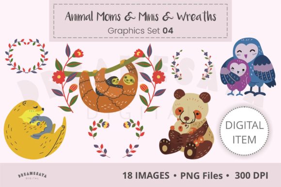 Animal Moms Minis: Whimsical Clip Art for Creative Projects