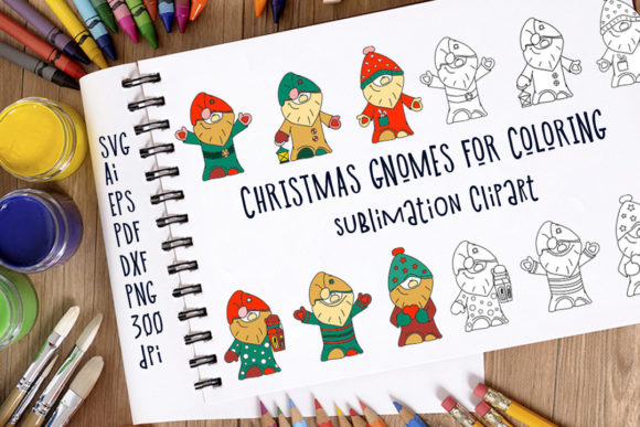 Christmas Gnomes for Coloring: A Versatile Creative Resource