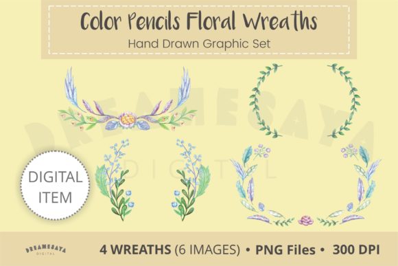 Color Pencil Floral Wreaths PNG Clip Art: A Digital Artist’s Essential Resource
