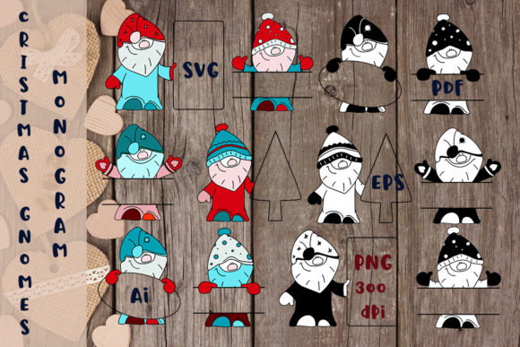 Cristmas Gnomes Monogram: A Versatile Design Resource for Creative Projects