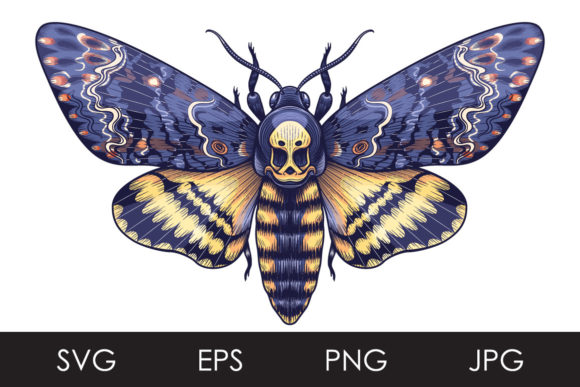 Death's-Head Hawk Moth: A Symbol of Transformation in Vintage Style Design