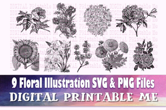 Floral Illustration Flower Drawing: A Versatile Digital Art Resource