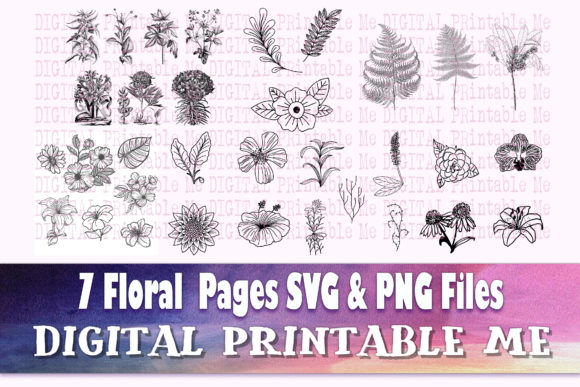 Floral Illustration Flower Page Pack