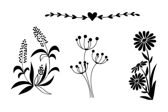 Floral Set, Sketches of Flowers, Plants: A Guide to Choosing and Using Botanical Illustrations