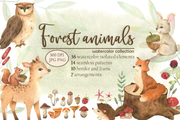 Forest Animals Watercolor Collection: A Versatile Resource for Creative Projects
