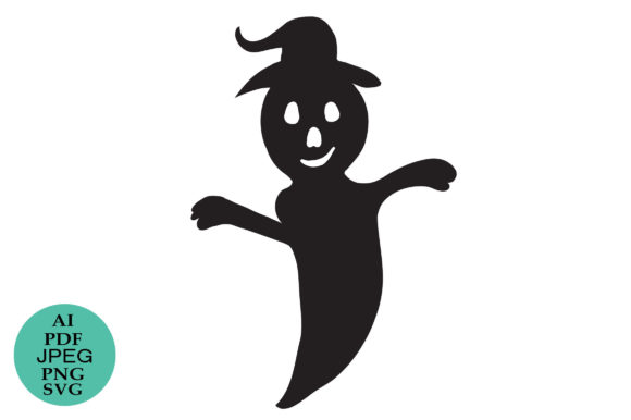 Halloween Cute Ghost Kawaii Silhouette: A Playful Design for Seasonal Creativity