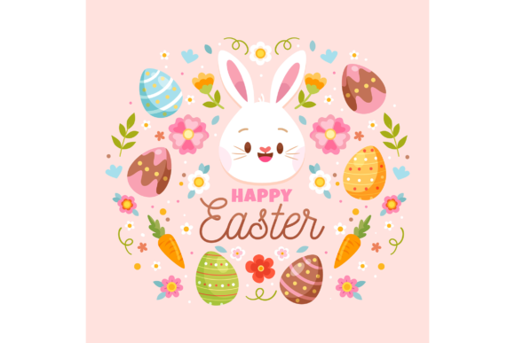 Happy Easter Bunny Illustration for Creative Projects
