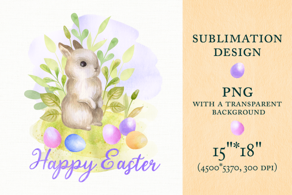 Happy Easter: Celebrating the Season with Sublimation Art Featuring a Bunny