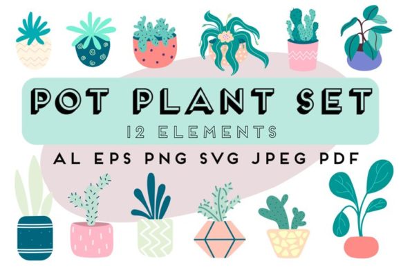Home Potted Plants Home Flower Clipart for Creative and Decorative Projects