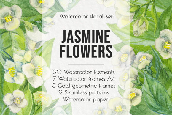 Jasmine Flowers Watercolor Clip Art: A Versatile Asset for Modern Design Projects