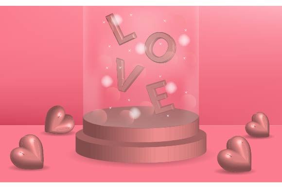 Love Flying on Podium Background: A Modern Celebration of Love and Creativity