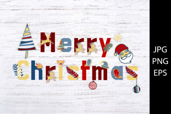 Merry Christmas Typography Art