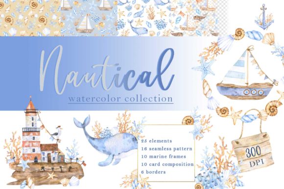 Nautical Watercolor Collection: A Versatile Resource for Creative Projects
