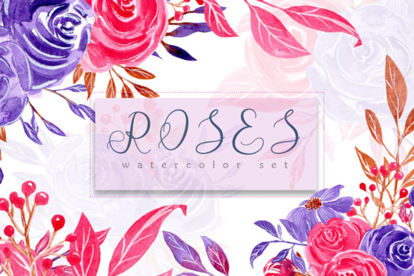 Pretty in Pink Rose Set: A Versatile Watercolor Design Resource for Creative Projects
