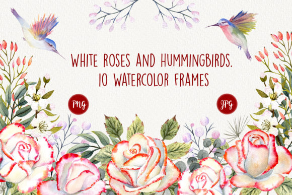Roses and Hummingbirds in Watercolor Frames: A Beautiful Addition to Your Art Collection