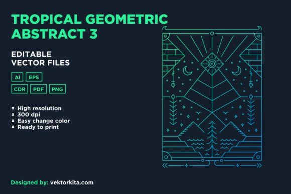 Tropical Geometric Abstract 3: A Versatile Design for Nature-Inspired Merchandise