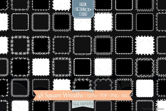 White Square Wreaths Borders and Frames for Creative Projects