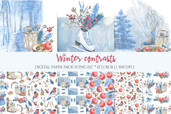Winter Birds: A Collection of Seasonal Design Elements